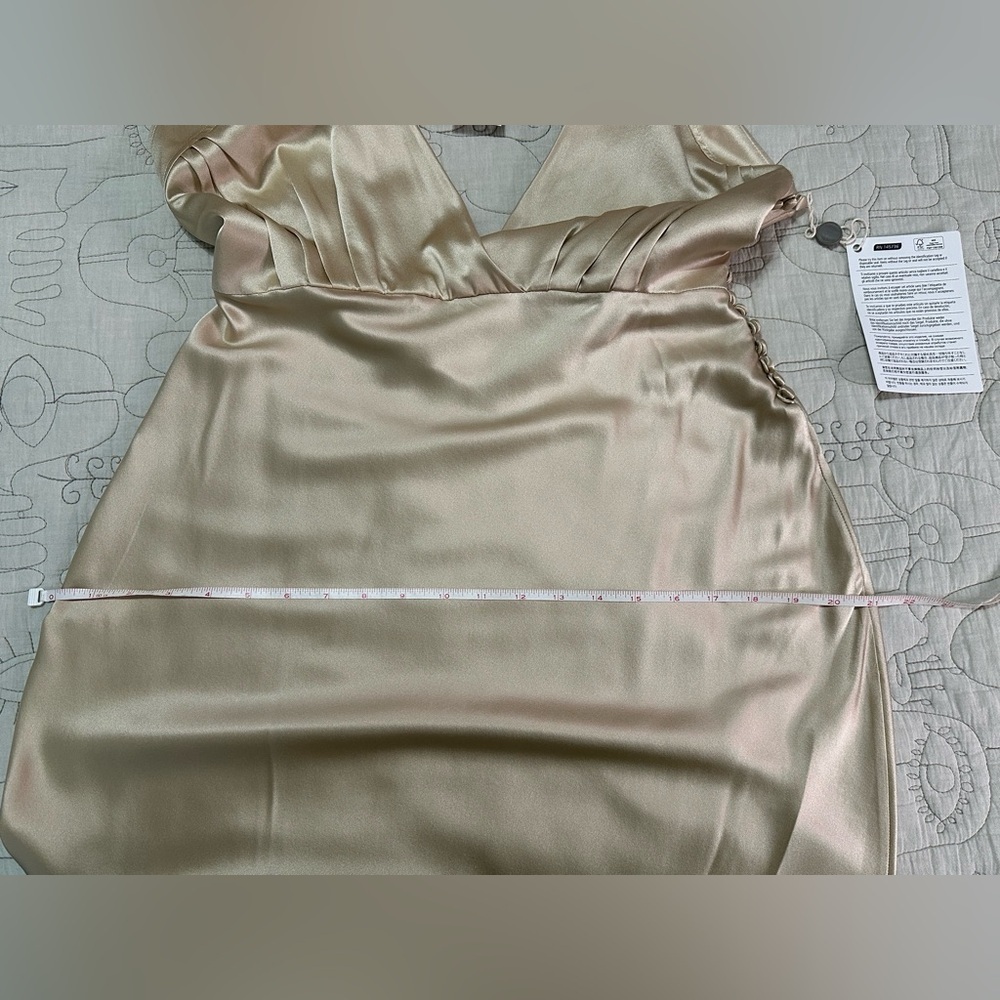 NEW KHAITE Milo Sleeveless Silk Midi-Dress Sz 8 Ecru Champagne - Picture 14 of 14